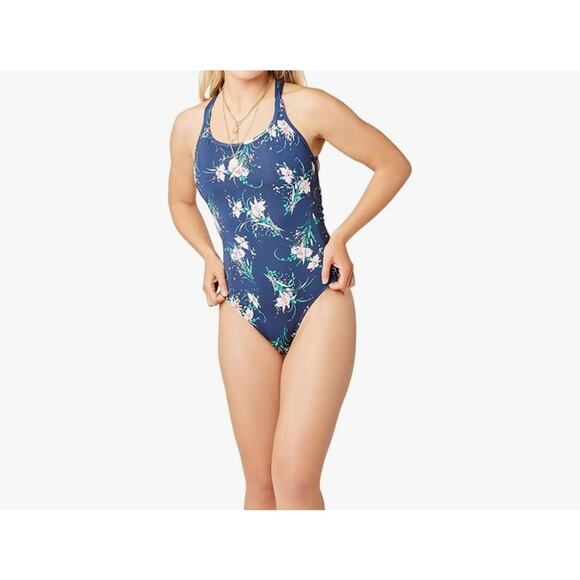 Carve Designs Beacon Onepice Swimsuit Blue Floral High Support Full Coverage S - Picture 11 of 13